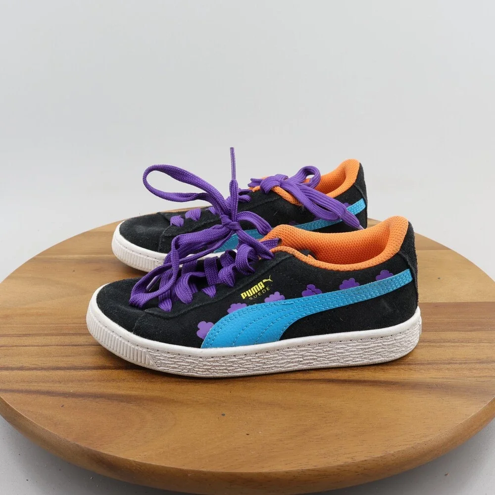 PUMA x Rugrats Jr Suede Black Caribbean Sea Sneakers 383063-01 Size 1 Kids